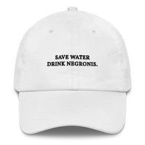 Cappellino baseball ricamato "Save Water Drink Negronis"