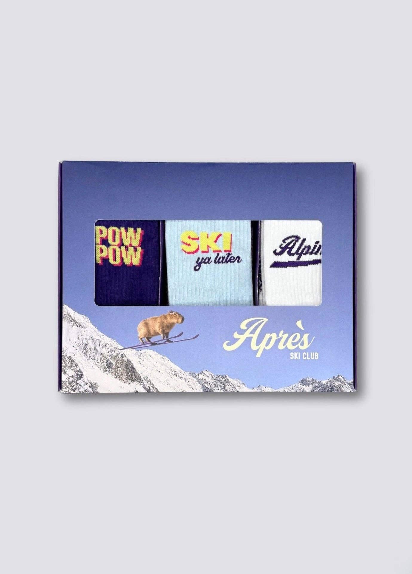 Confezione regalo da 3 paia di calze Après Ski con lettering