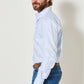 Camicia slim blu tinta unita La W. Thèbes