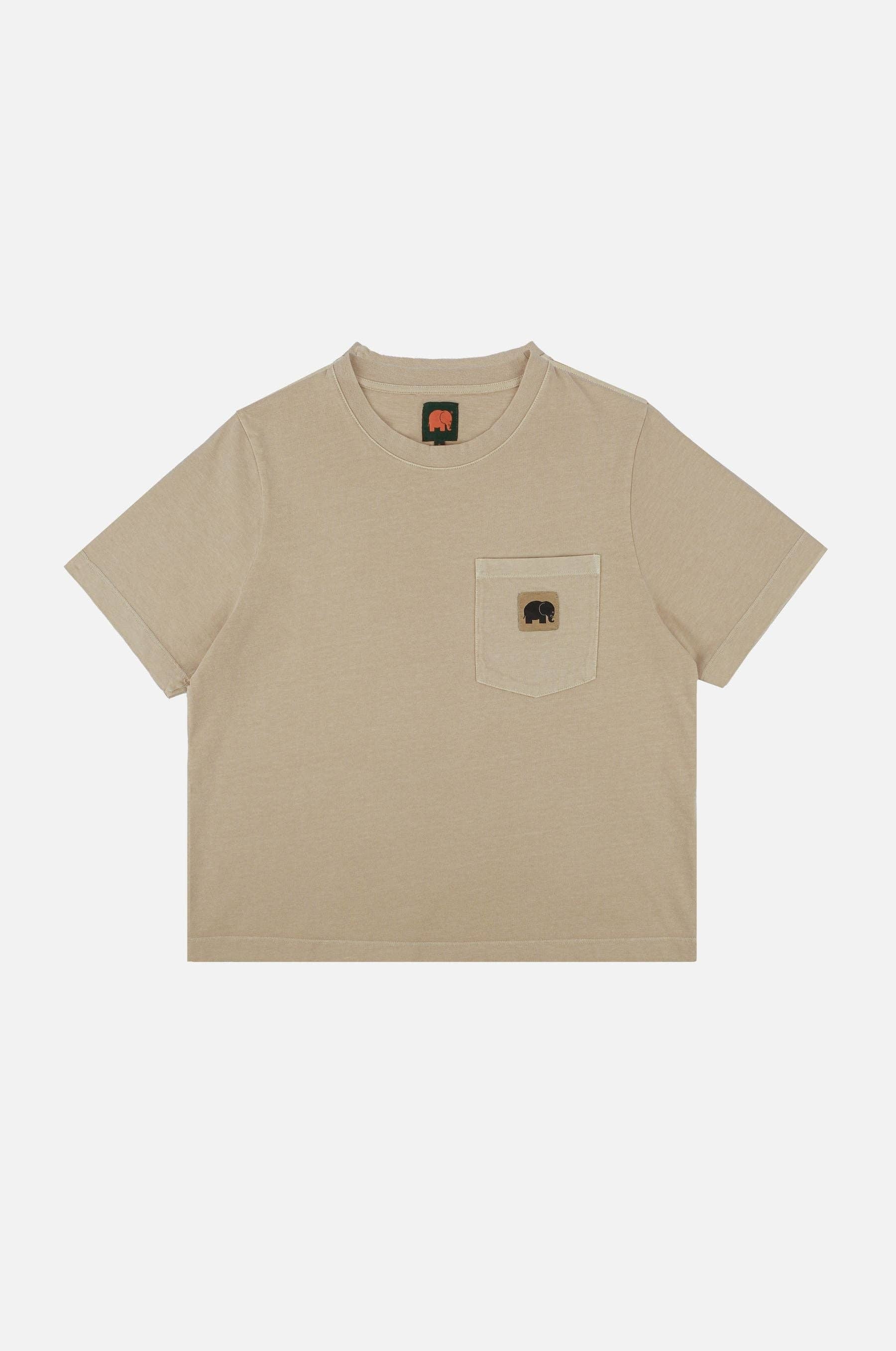 T-shirt donna pigmentata in cotone biologico con taschino