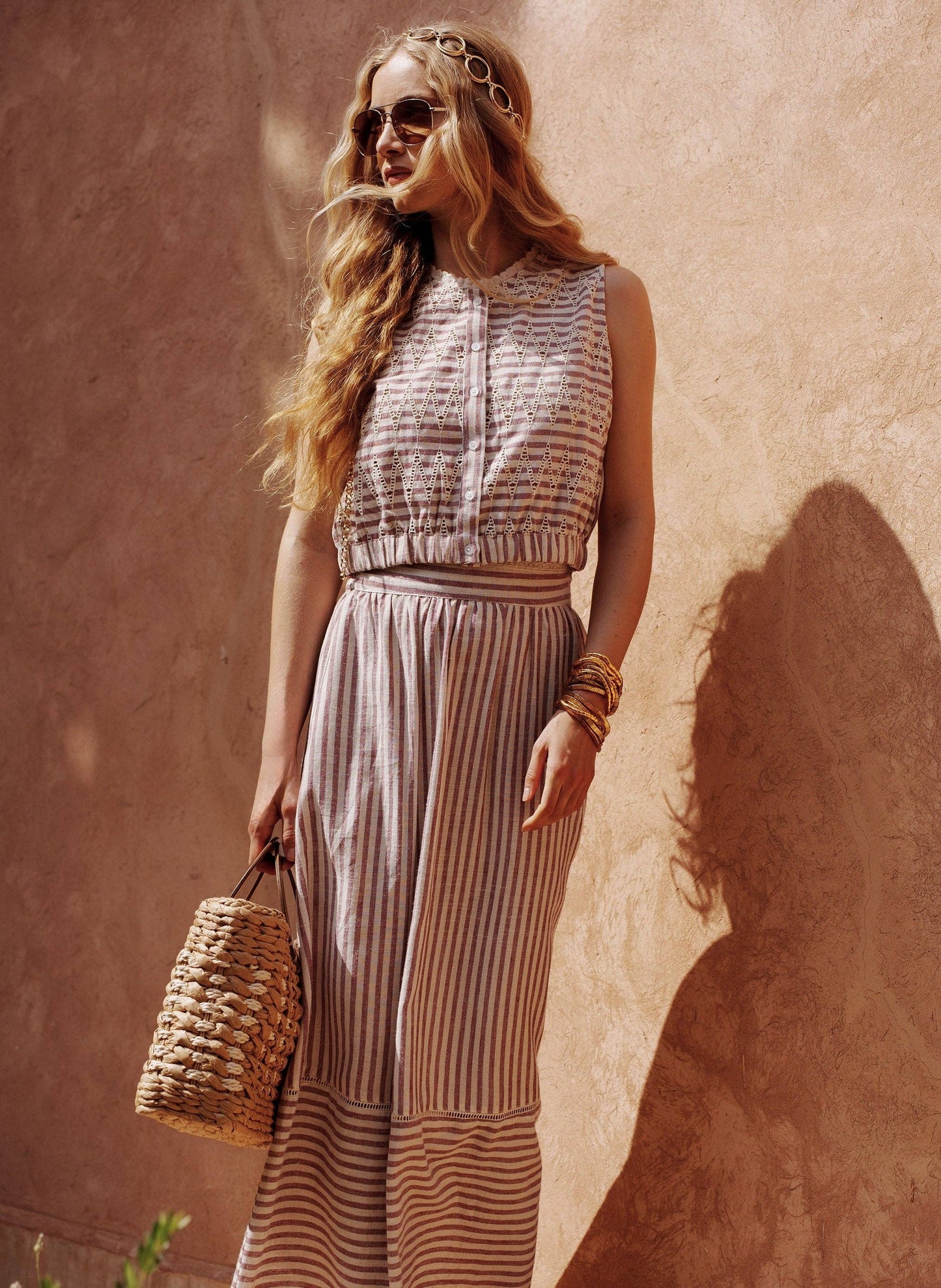 Blusa Sabia lampone in pizzo sangallo