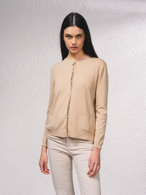 Cardigan in maglia con bottoni effetto perla