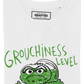 T-shirt unisex in cotone biologico con stampa “Grouchiness Level”