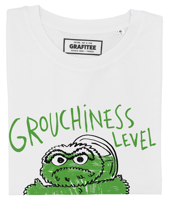 T-shirt unisex in cotone biologico con stampa “Grouchiness Level”