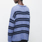 Maglione a righe in maglia