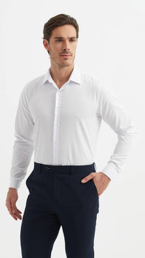 Camicia bianca da uomo relaxed fit senza stiro