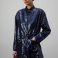 Kimono con paillettes blu navy