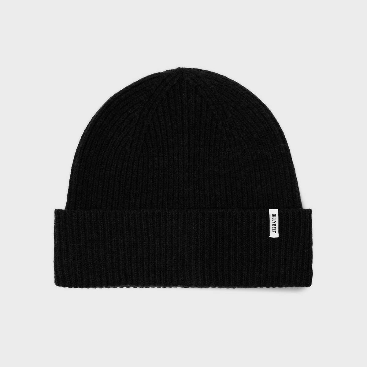 Cappello beanie nero in lana d’agnello