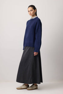 Maglione basic girocollo in misto cashmere