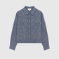 Camicia in denim Stelia con ricami e paillettes