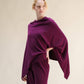 Poncho asimmetrico in misto cashmere