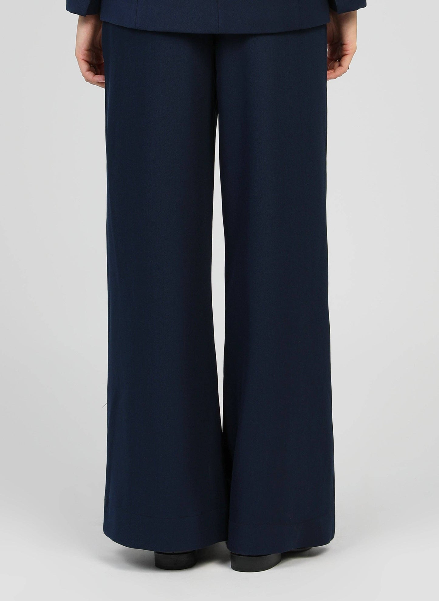 Pantaloni palazzo a vita alta blu navy