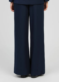 Pantaloni palazzo a vita alta blu navy