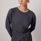 Vestito midi con nodo frontale