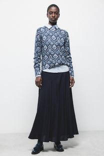Maglione jacquard in maglia con motivo geometrico
