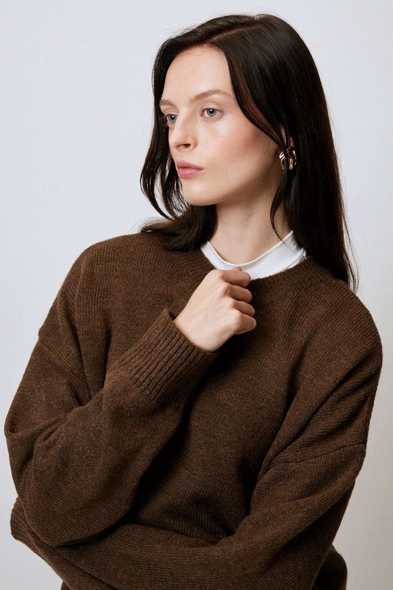Maglione oversize a tinta unita