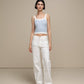 Top in maglia effetto fluffy bicolore