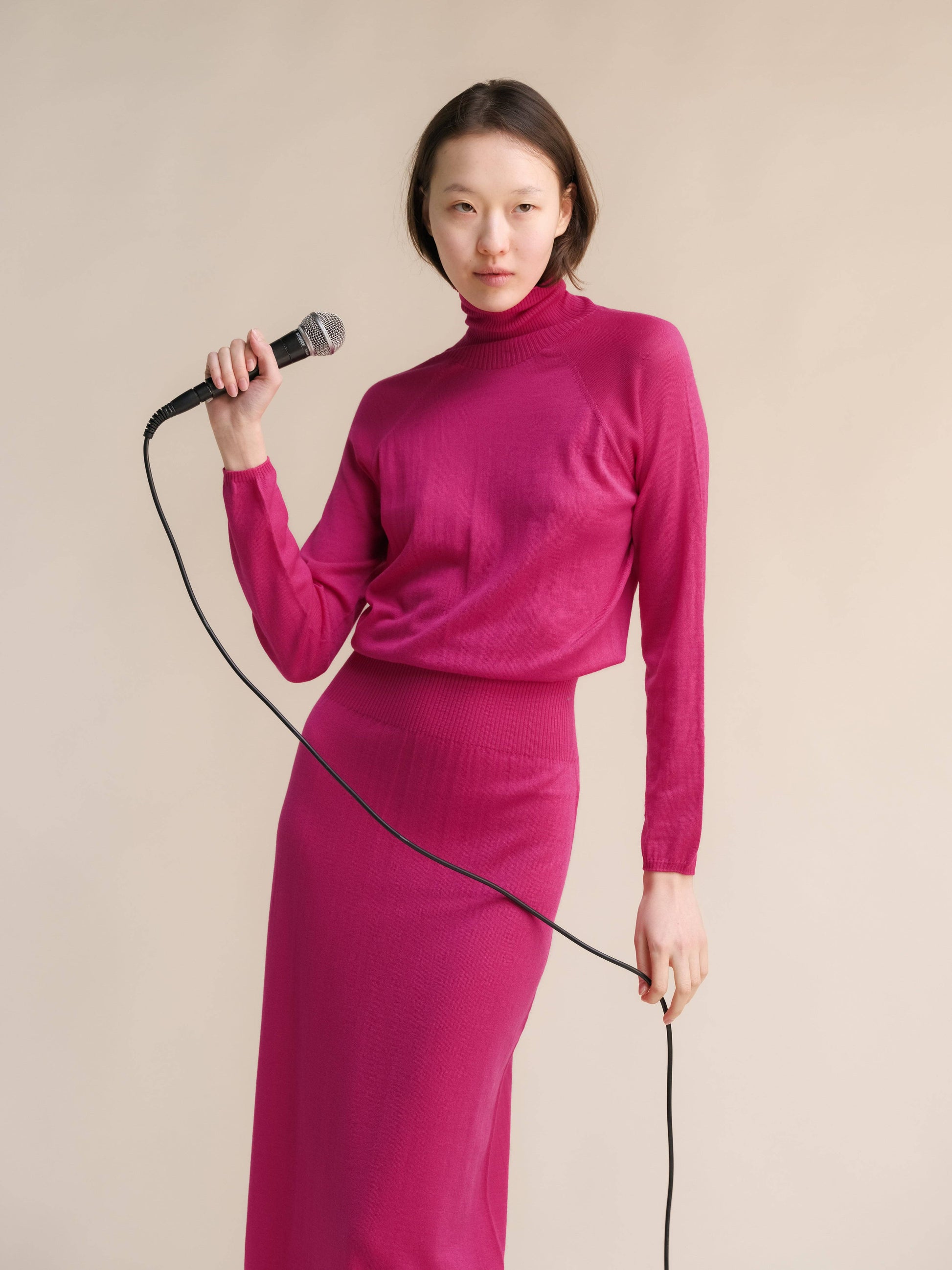 Abito in lana merino extrafine in maglia 3D senza cuciture