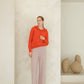 Pantaloni in maglia 3D a gamba larga in misto cashmere