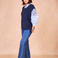 Gilet in maglia Majorelle oversize con lacci laterali