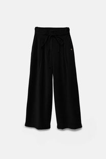 Pantaloni palazzo a vita alta con pieghe