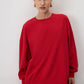 T-shirt basic oversize a manica lunga rossa