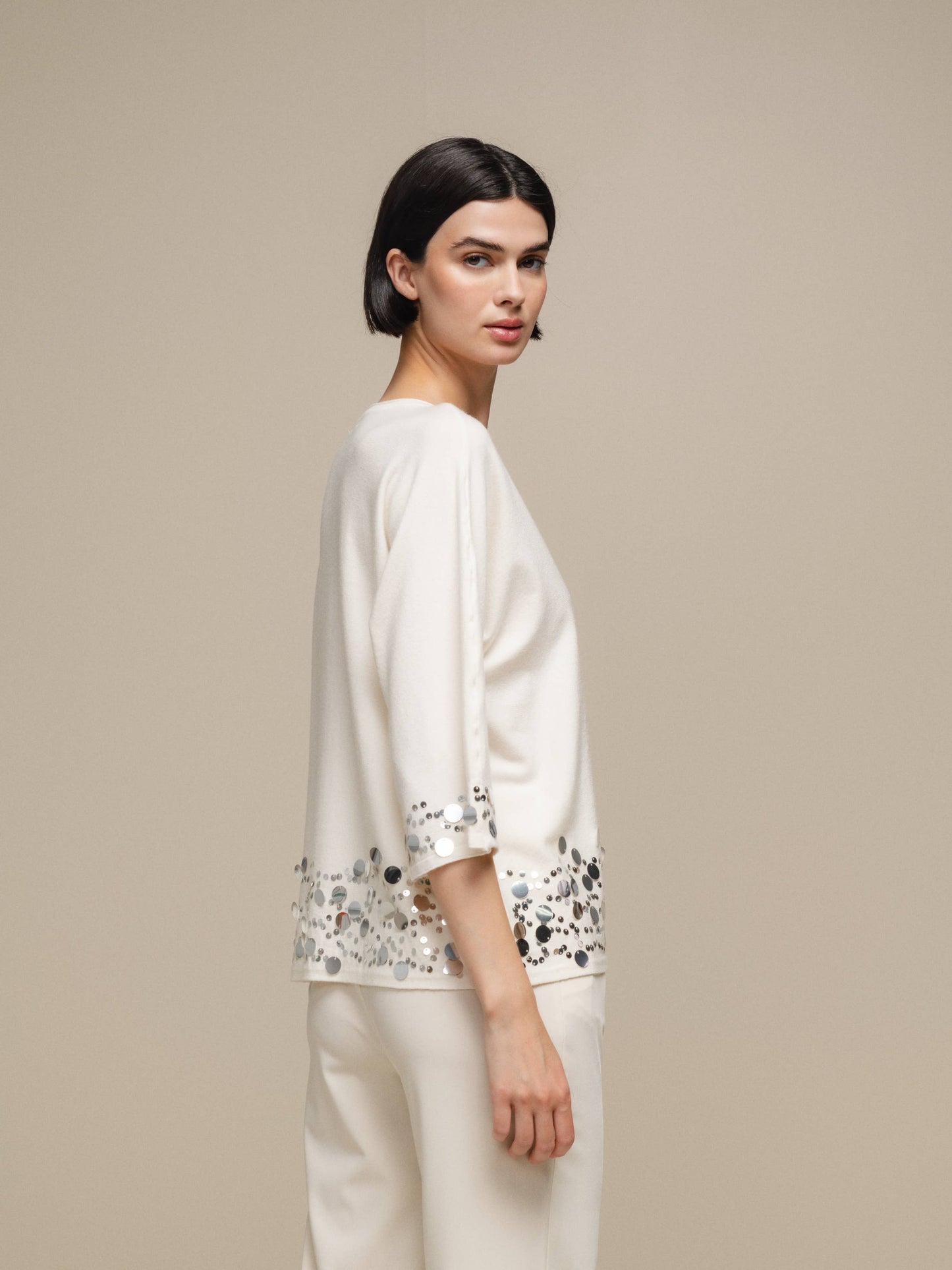 Maglia donna morbida con paillettes