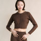 Cardigan corto in misto cashmere con lavorazione 3D