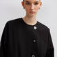 Camicia asimmetrica con bottoni nera