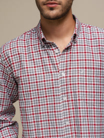Camicia uomo a quadri in cotone misto