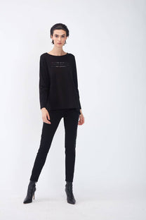 Pantaloni Skinny Neri con Borchie Laterali