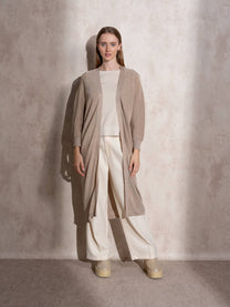 Cardigan lungo metallizzato da donna