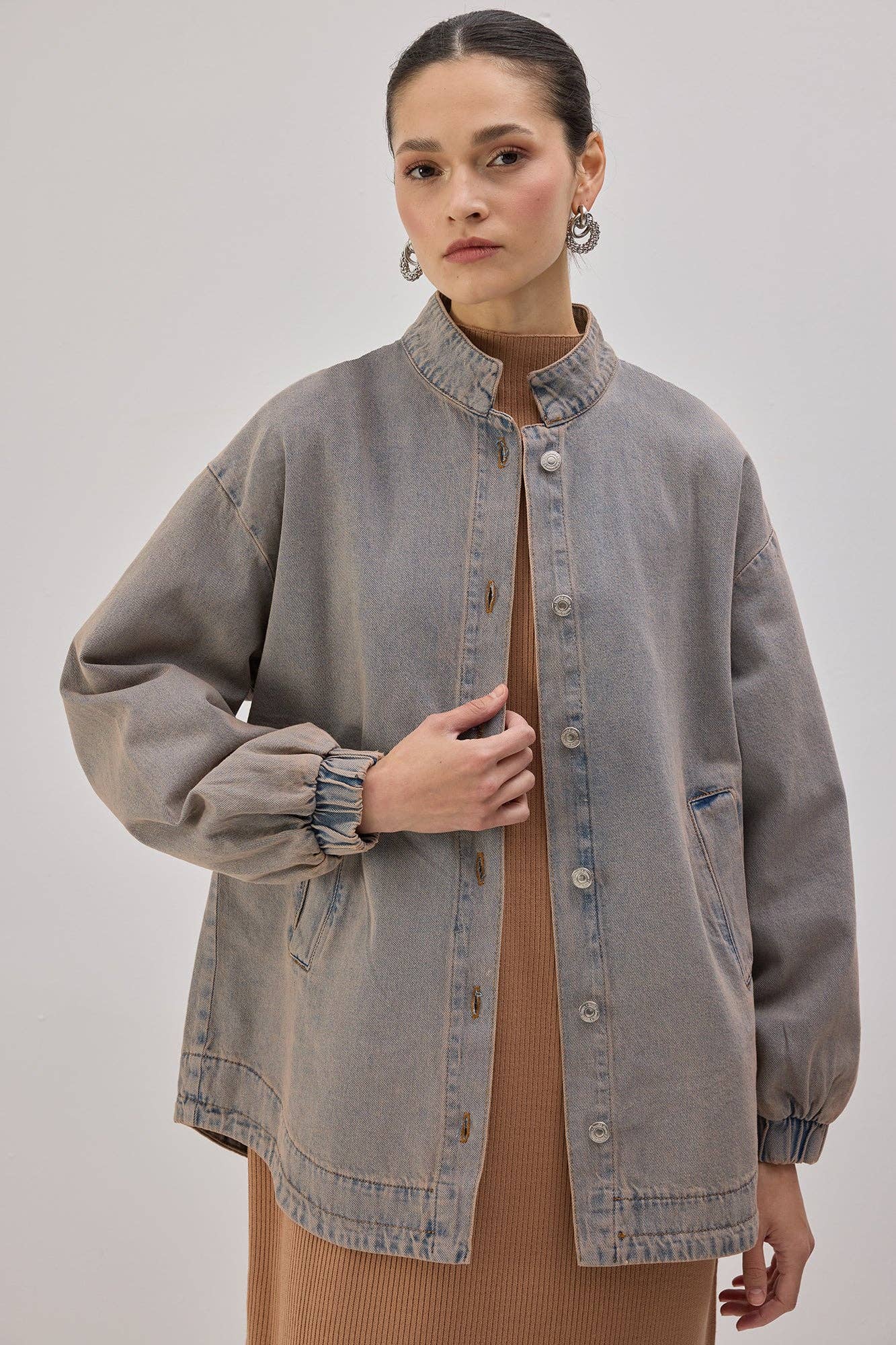 Giacca bomber oversize in denim