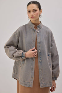 Giacca bomber oversize in denim
