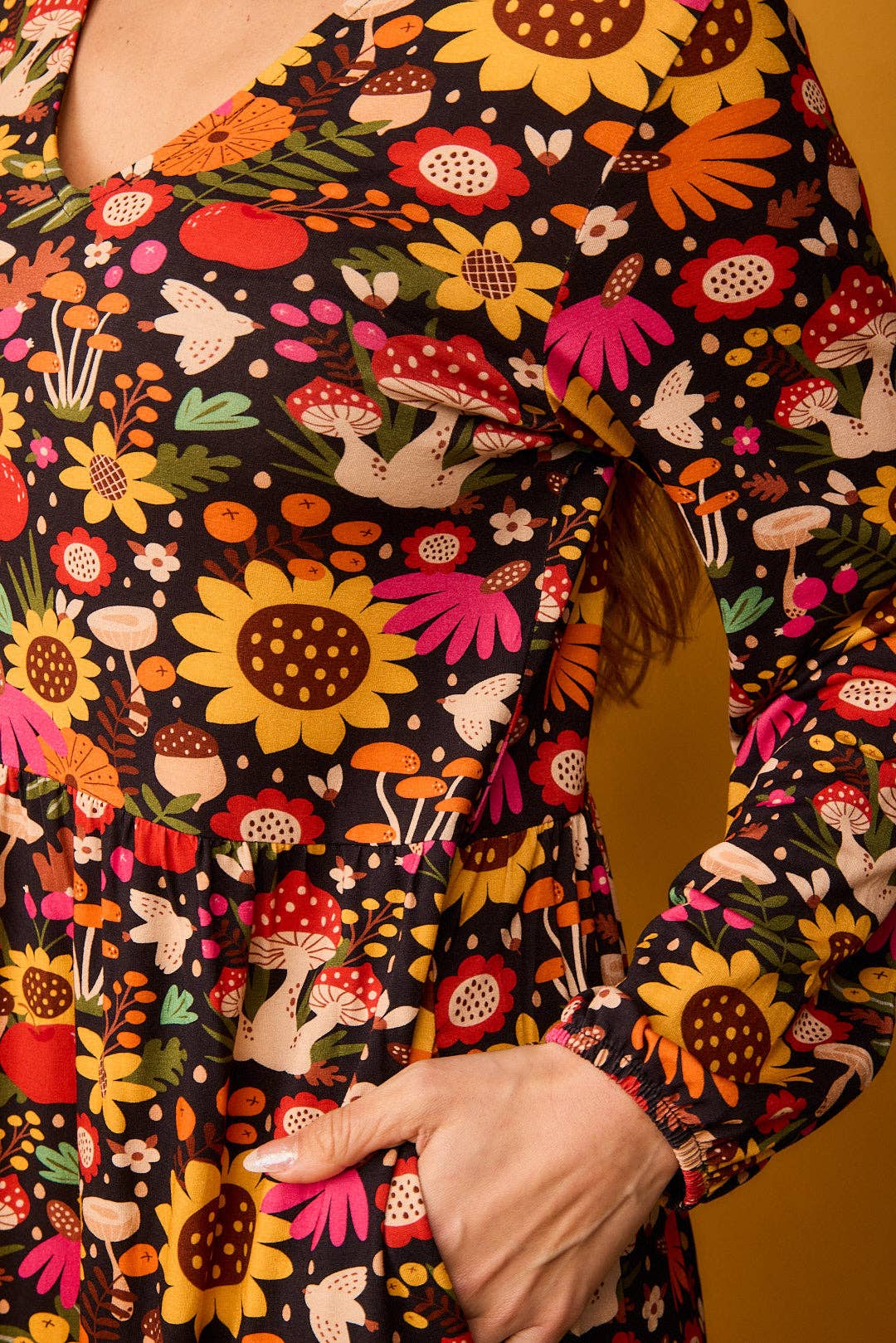 Abito corto Soto con stampa girasoli