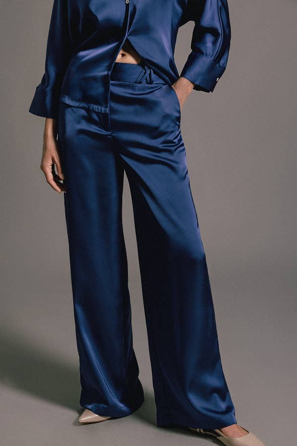 Pantaloni palazzo a gamba larga con tasche