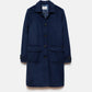 Cappotto lungo minimal blu navy