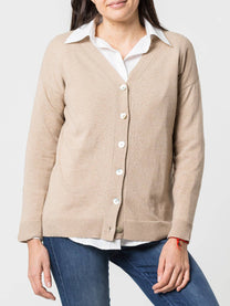 Cardigan con bottoni in madreperla in lana e cashmere