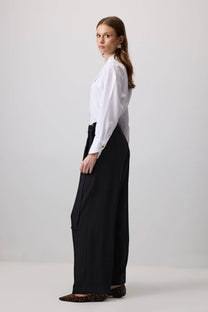 Pantaloni palazzo a gamba larga con zip