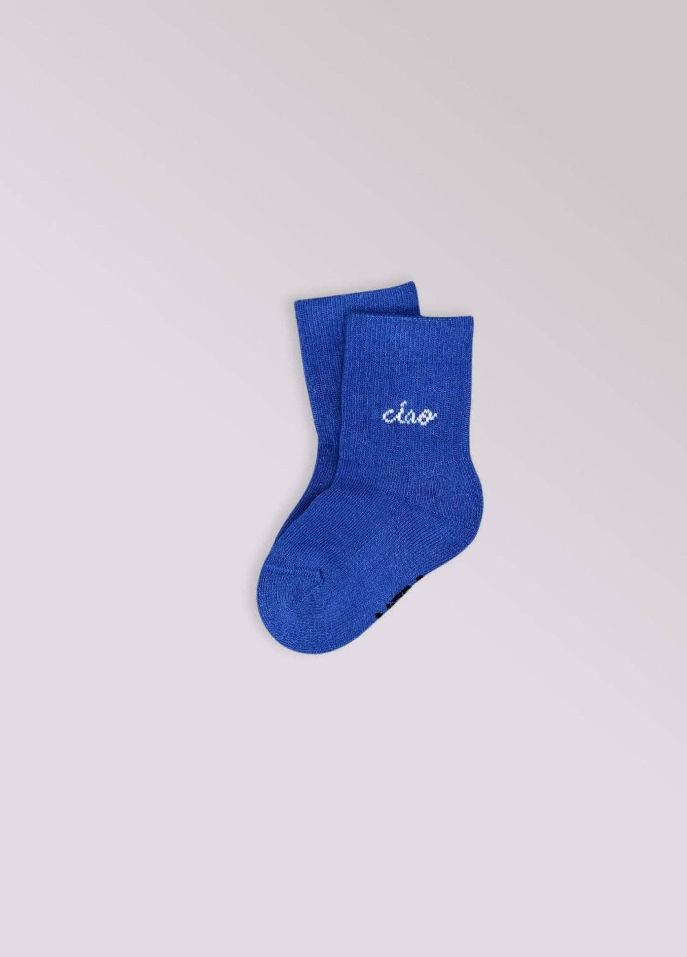 Calzini Bambino Blu “Ciao” in Cotone Biologico