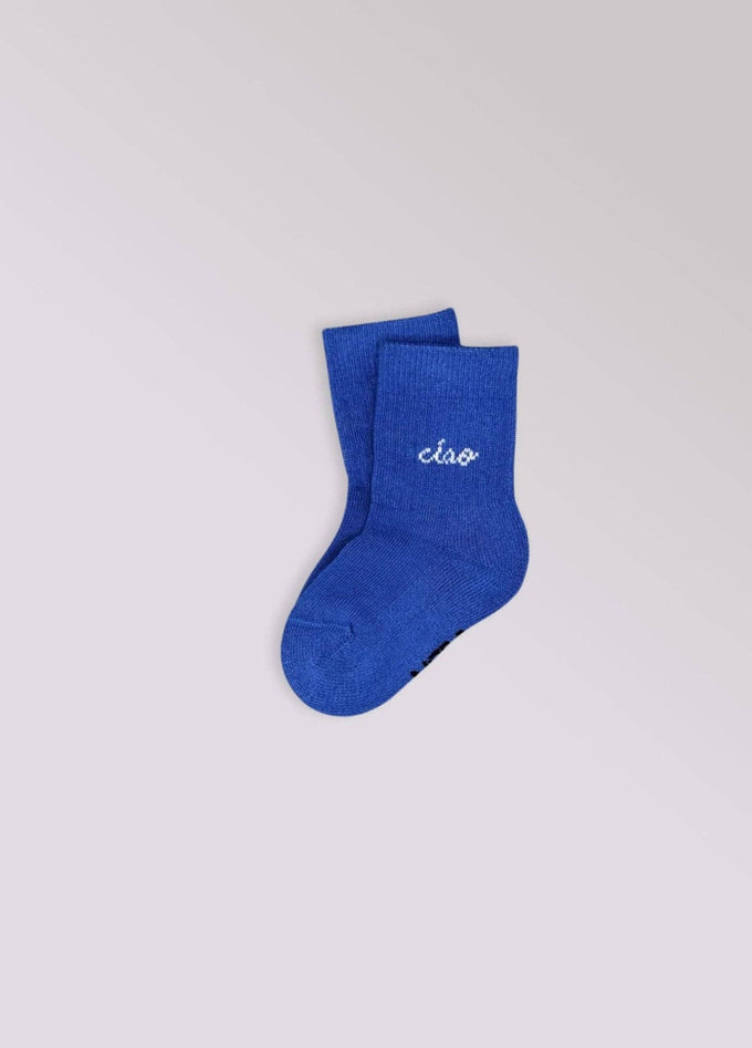 Calzini Bambino Blu “Ciao” in Cotone Biologico