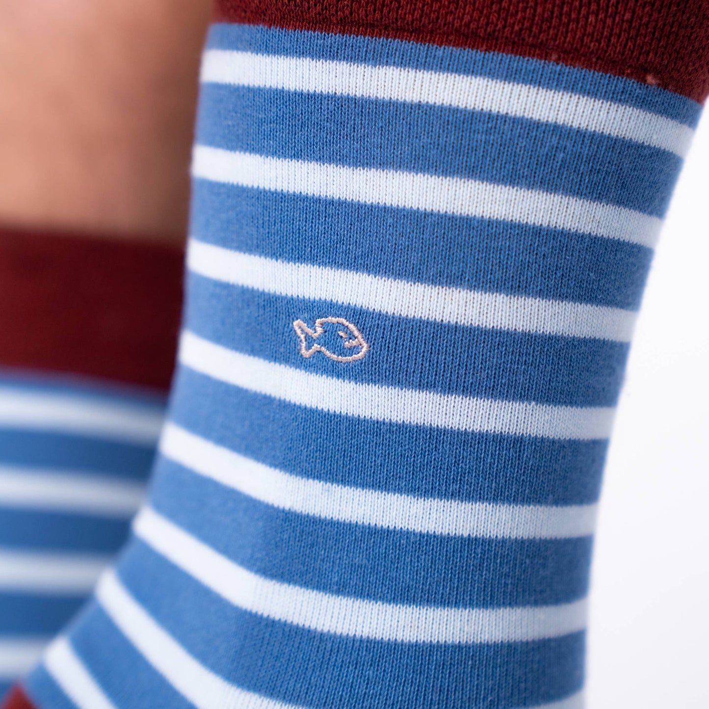Calzini a righe in cotone pettinato blu