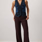 Gilet in denim ricamato