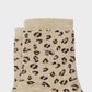 Calzini in cotone pettinato leopardati beige con glitter