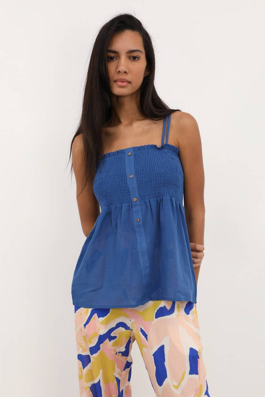 Top canotta Tercille in cotone con spalline sottili