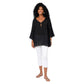 Top lungo estivo boho in cotone con maniche svasate