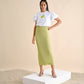 T-shirt bianca con paillettes a limone