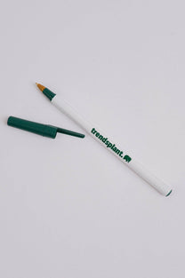 Confezione da 5 penne a sfera ecologiche BIC con logo Trendsplant bianco e verde