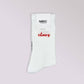 Calzini bianchi con scritta Cheers