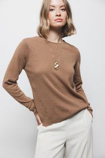 Maglione in maglia girocollo con cashmere